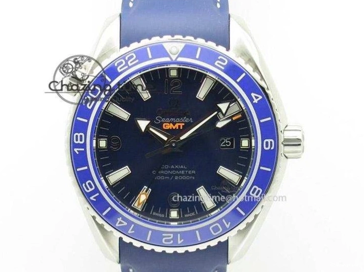 0306 Planet Ocean 600M Co-Axial GMT 43.5mm VSF 1:1 Best Edition Black Dial Orange Markers on SS Bracelet A8605 Super Clone Elegant 8024